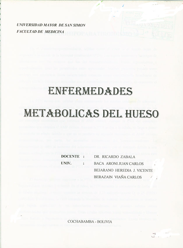 Enfermedades Metabólica del Hueso