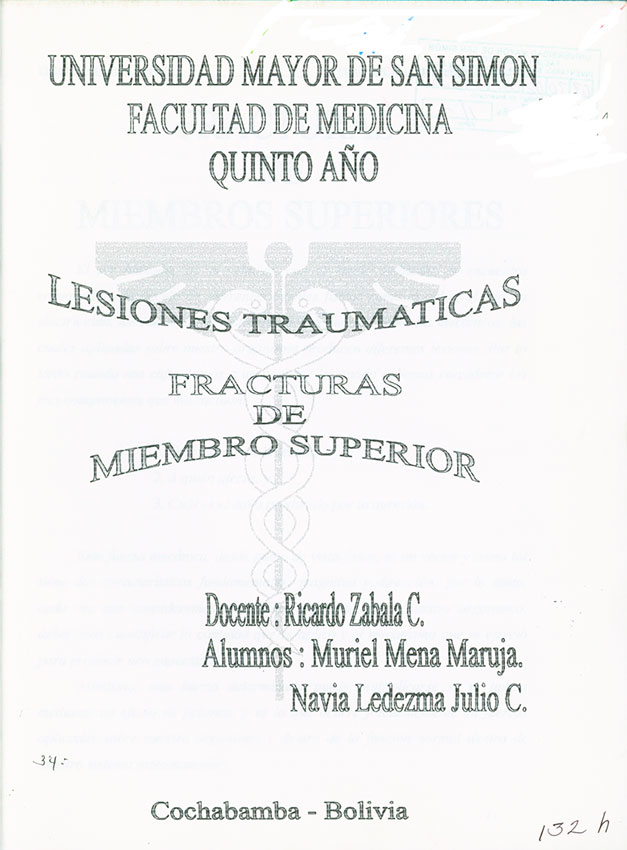 Lesiones Traumáticas Fracturas de Miembro Superior