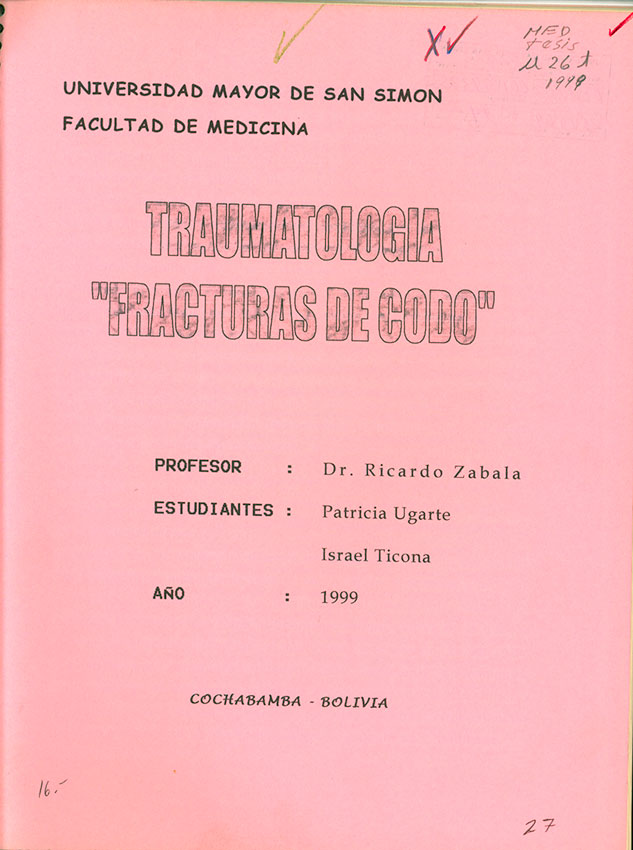 Traumatología Fracturas de Codo