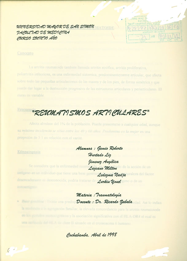 reumatismos Articulares