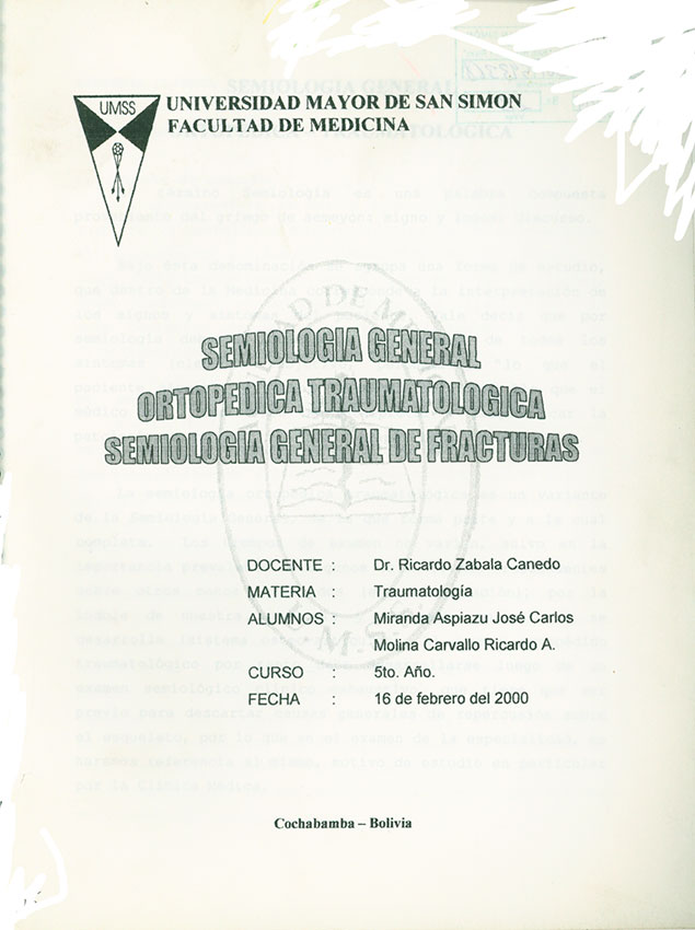 Semiología General Ortopédica Traumatología Semiología General de Fracturas