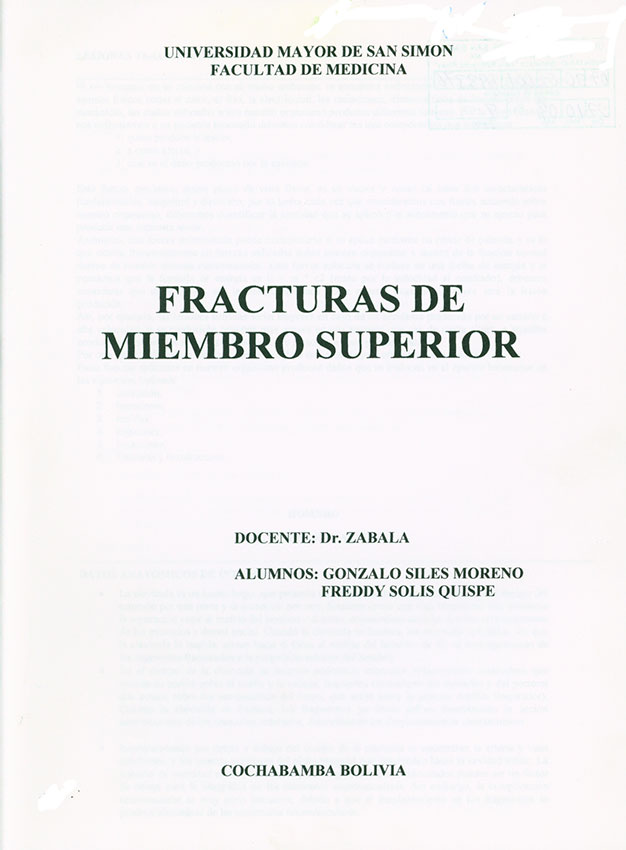 Fracturas de Miembro Superior