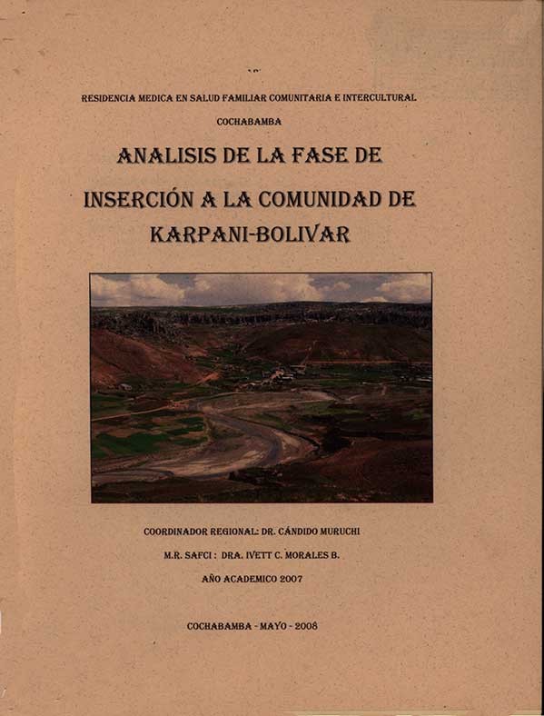 Análisis de la fase de Inserción a la Comunidad de Karpani-Bolivar