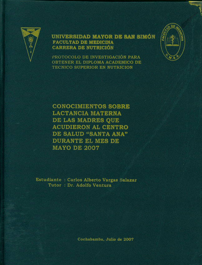 "Conocimientos Sobre Lactancia Materna de las Madres que Acudieron al Centro de Salud ""Santa Ana"" Durante el Mes de Mayo de 2007"