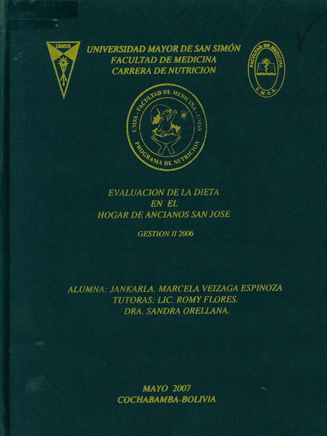 Evaluación de la Dieta en el Hogar de Ancianos San Jose Gestion II 2006