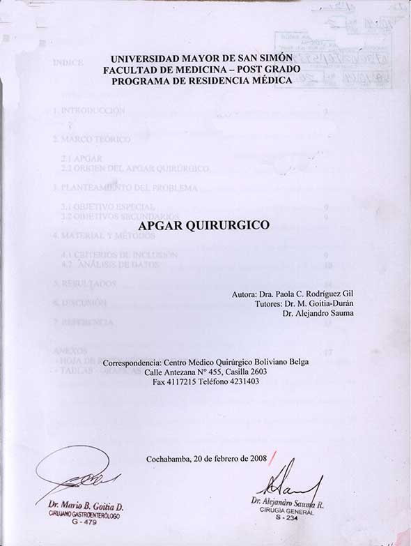 Apgar Quirúrgico