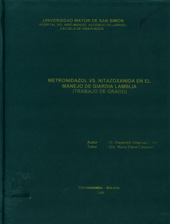 Metronidazol Vs. Nitazoxanida en el manejo de Giardia Lamblia