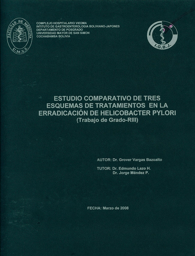 Estudio Comparativo de Tres Esquemas de Tratamientos en la Erradicación de Helicabacter Pylori