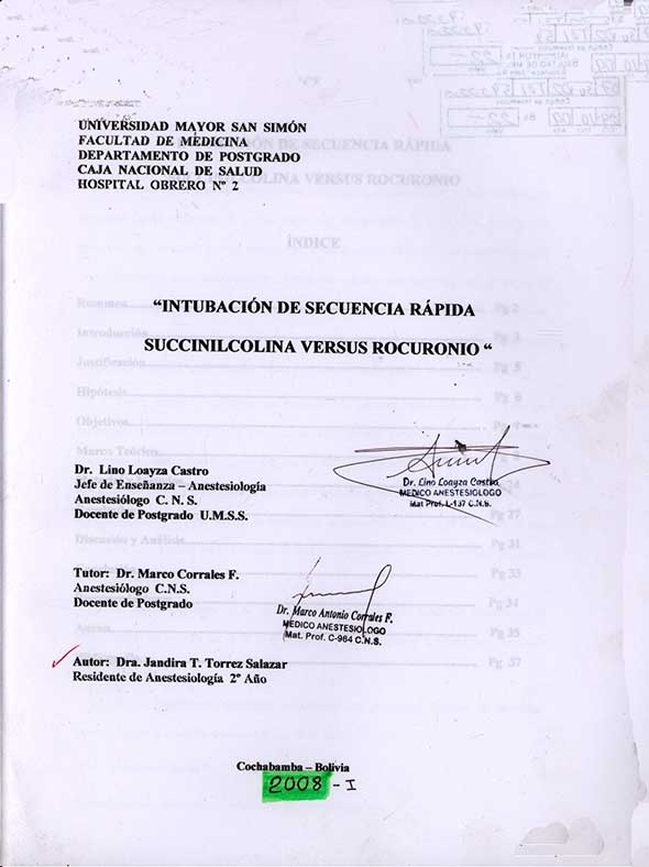 Intubación de secuencia Rapida Succinilcolina versus rocuronio