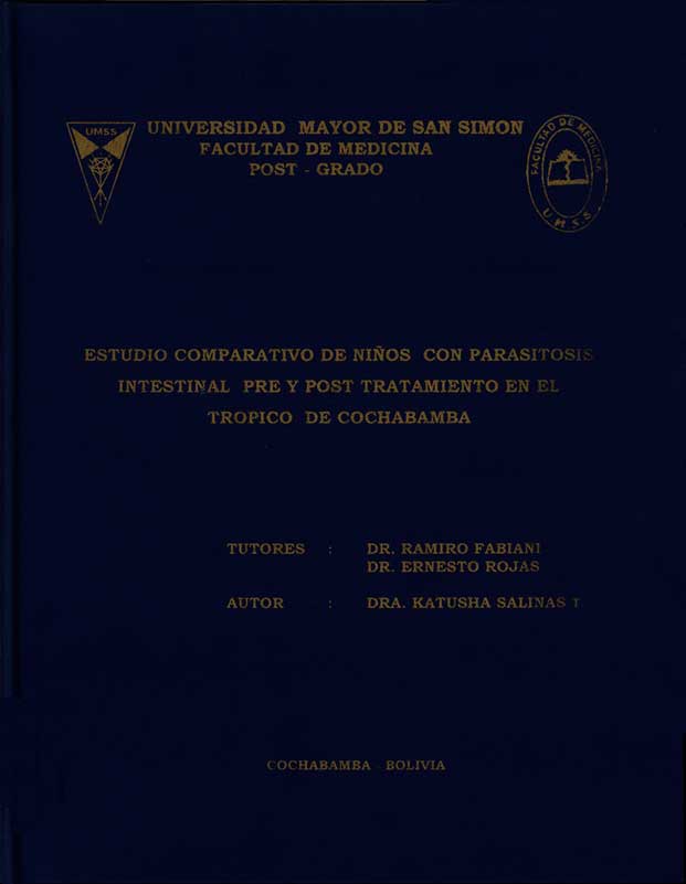 Estudio comparativo de niños con parasitosis intestinal pre y post tratamiento en el Trópico de Cochabamba