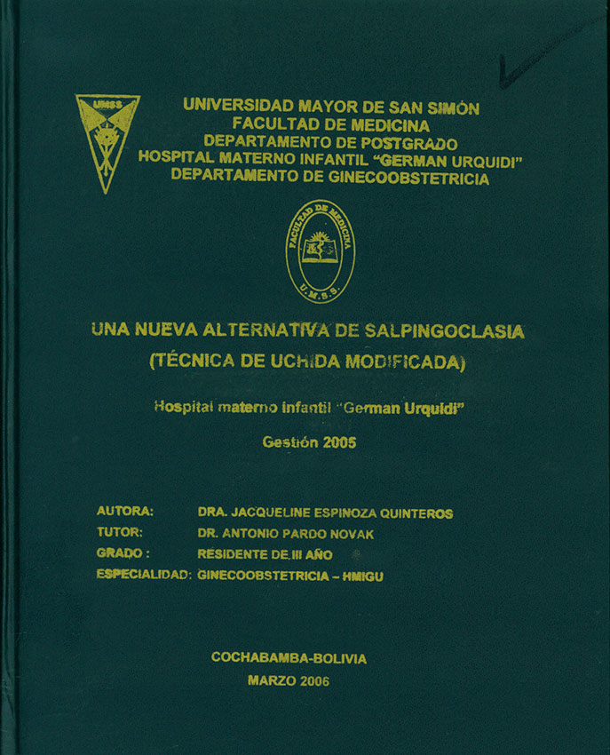 Una nueva alternativa de salpingoclasia (tecnica de Uchida modificada)