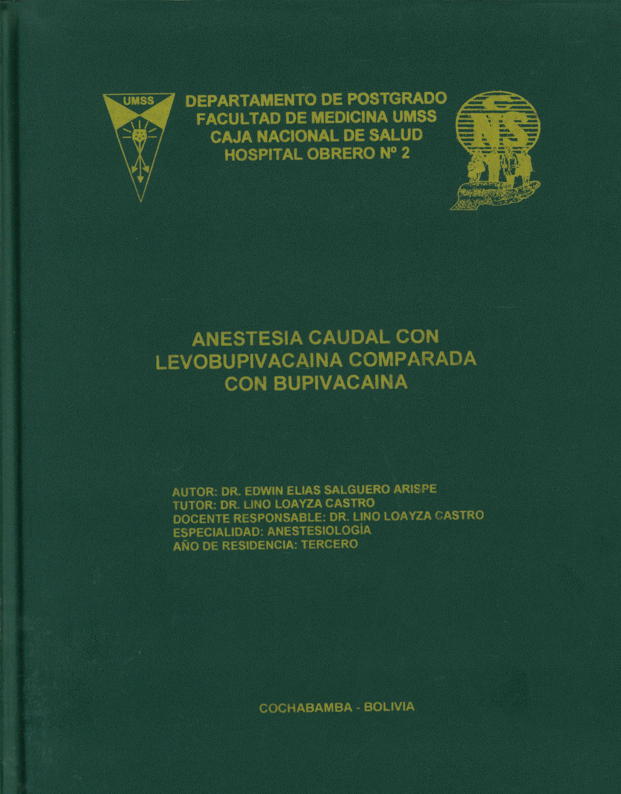 Anestesia caudal con levobupivacaina comparada con bupivacaina
