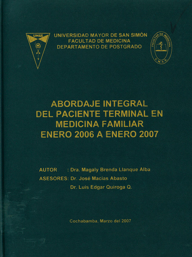 Abordaje integral del paciente terminal en medicina familiar enero 2006 a enero 2007