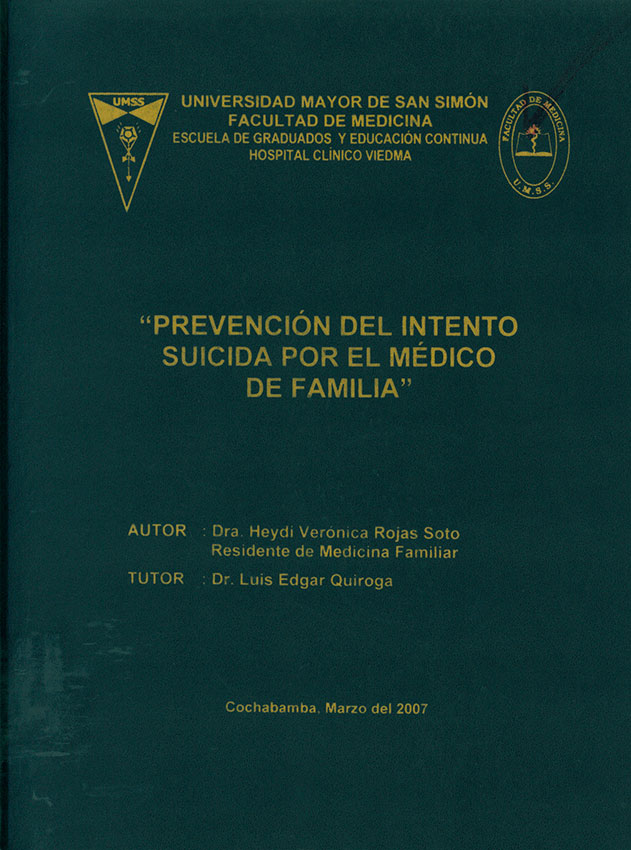 Prevención del intento suicida por el medico de familia