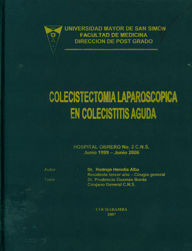 Colecistectomia laparoscopica en colecistitis aguda