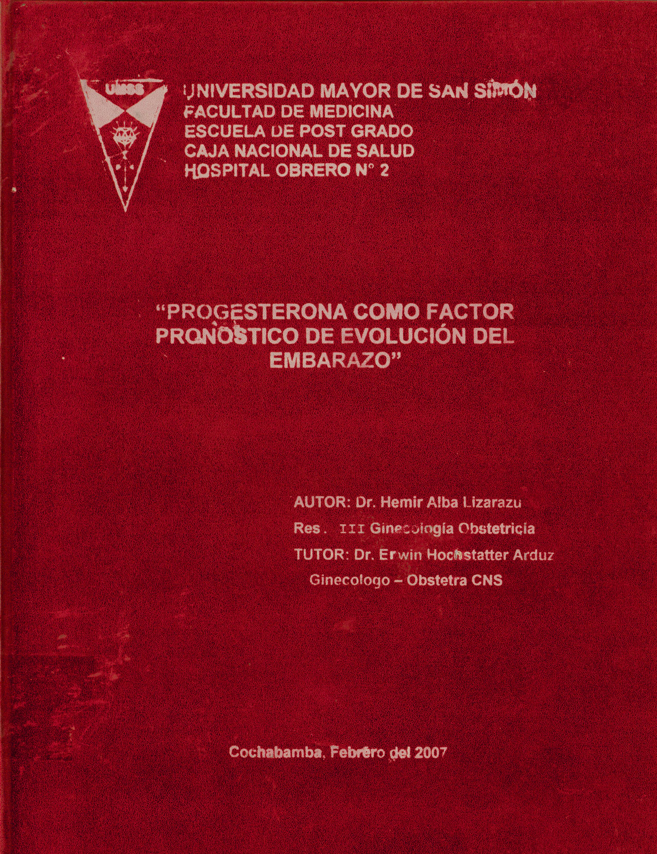 Progesterona como factor pronóstico de evolución del embarazo
