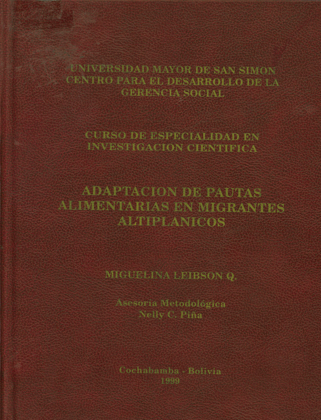 Adaptación de pautas alimentarias en migrantes altiplanicas