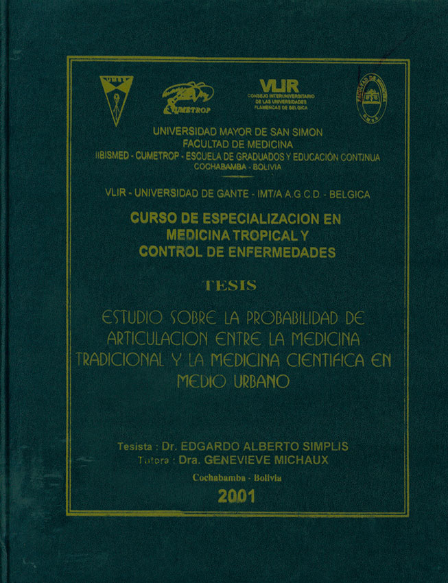 Estudio sobre la probabilidad de articulación entre la medicina tradicional y la medicina cientifica  en medio urbano