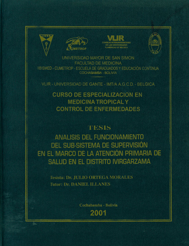 Análisis del funcionamiento del sub-sistema de supervisión en el marco de la atención primaria de salud en el distrito Ivirgazama