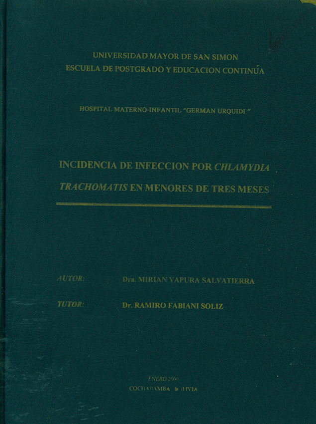 Incidencia de infección por Chlamydia Trachomatis en menores de tres años