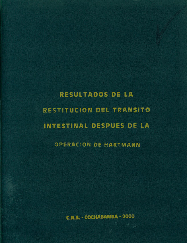Resultados de la restitución del transito intestinal despues de la operación de Hartmamm