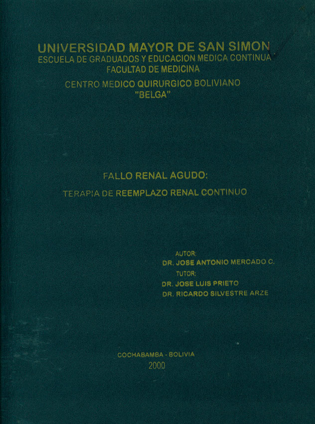 Fallo renal agudo: terapia de reempalzo renal continuo
