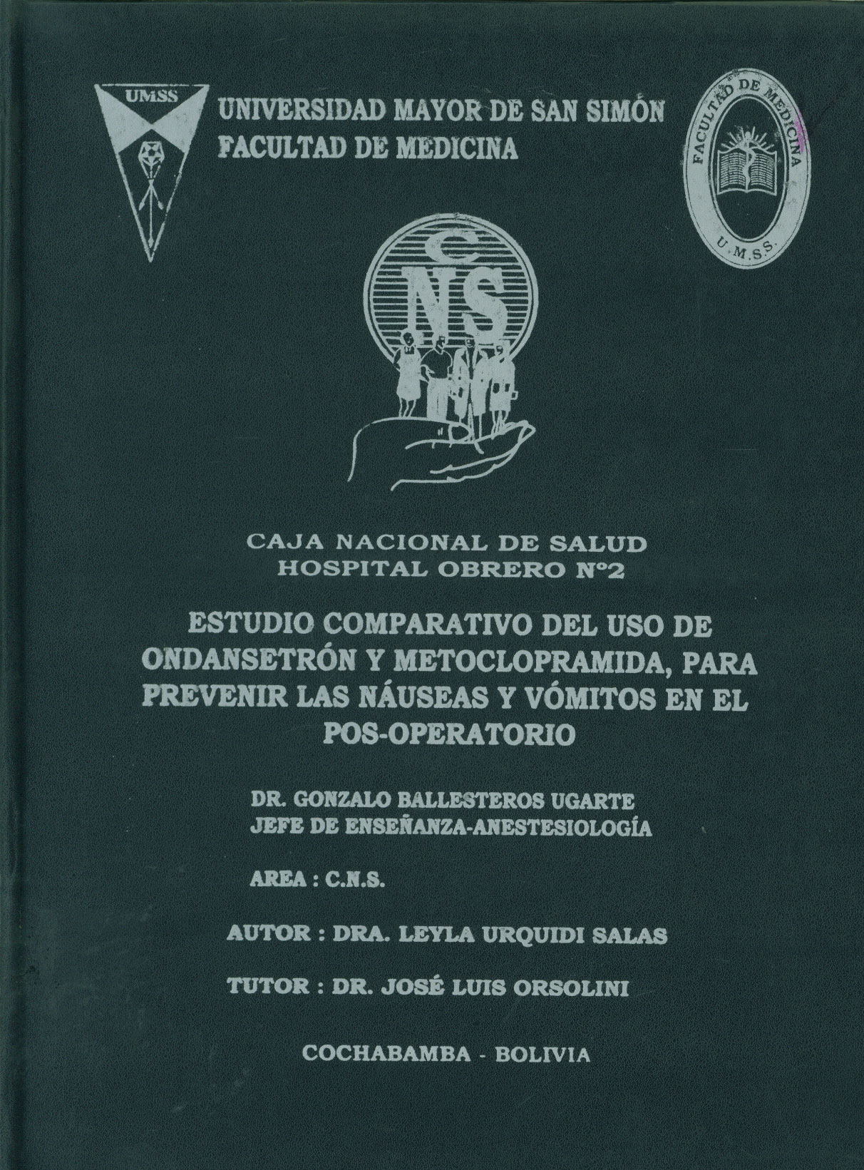 Estudio copmparativo del uso de ondansetrón y metoclopramida, para prevenir las náuseas y vómitos en el pos-operatorio