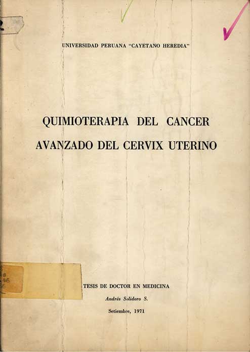 Quimioterapia del cancer avanzado del cervix uterino