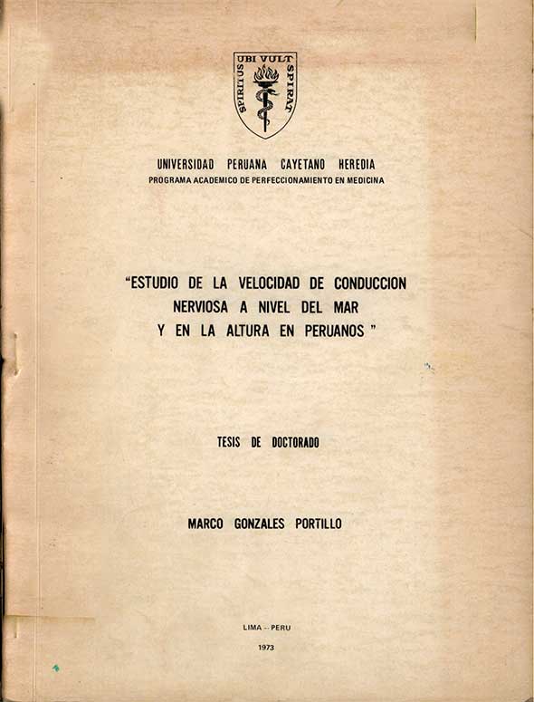 Estudio de la velocidad de conduccion nerviosa a nivel del mar y en la altura en peruanos