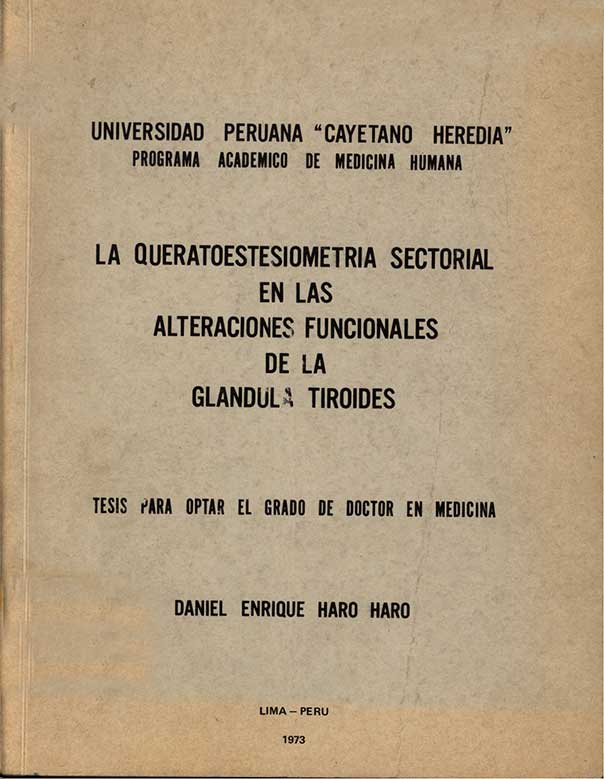 La queratoestesiometria sectoral en las alteraciones funcionales de la glandula tiroides