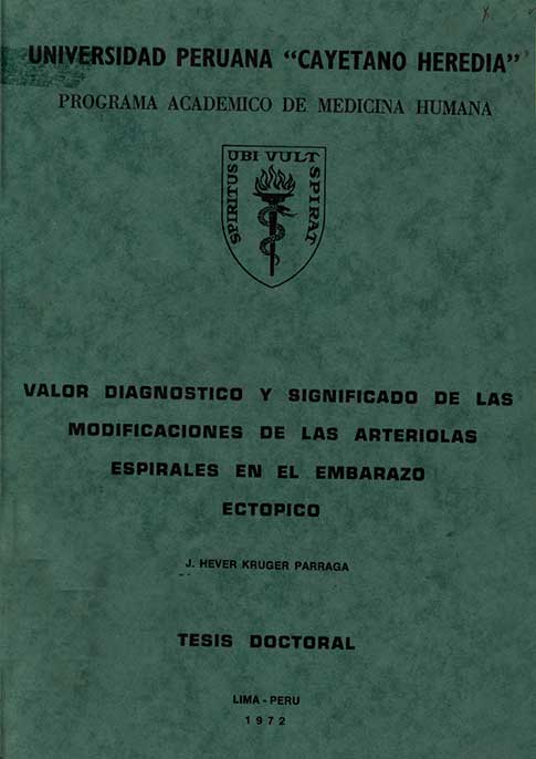 Valor diagnostico y significado de las modificaciones de las arteriolas espirales en el embarazo ectopico