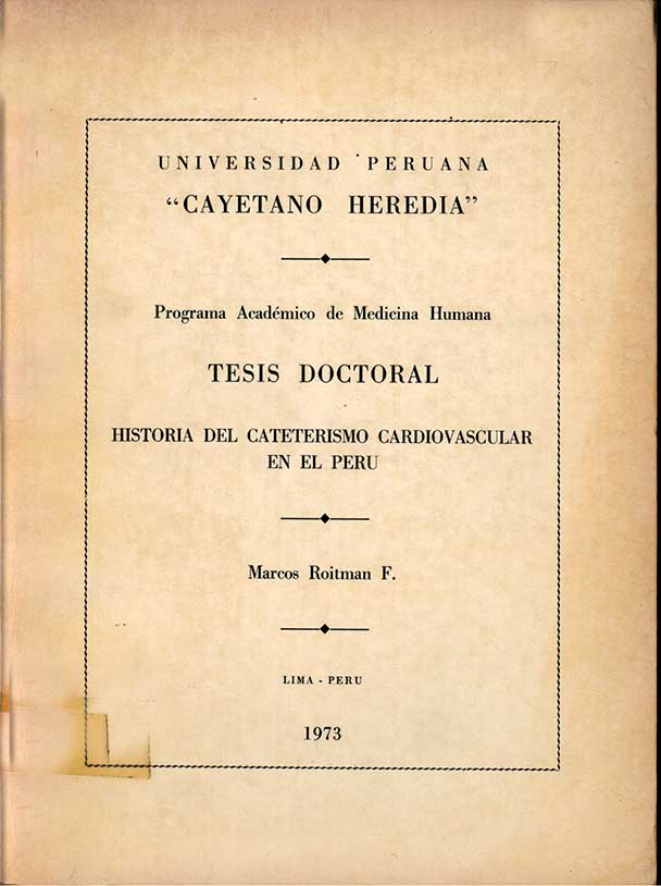Historia del cateterismo cardiovascular en el Peru