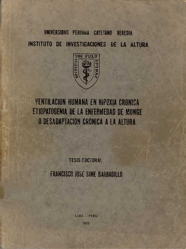 Ventilacion humana en hipoxia cronica etiopatogenia de la enfermedad de monge o desadaptacion cronica a la altura