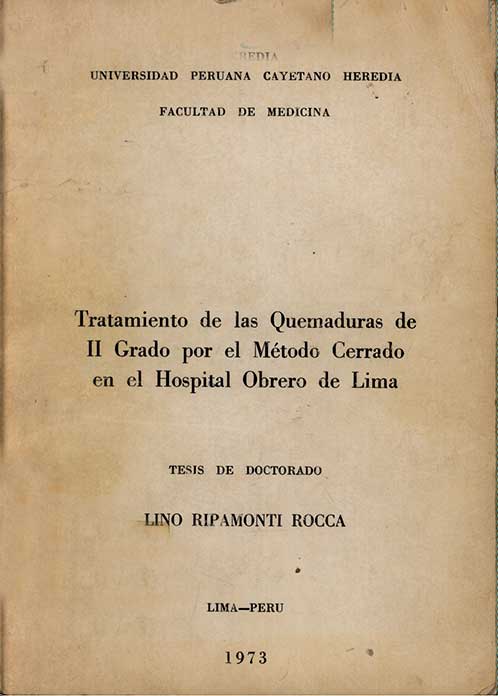 Tratamiento de las quemaduras de II grado por el metodo cerrado en el Hospital Obrero de Lima