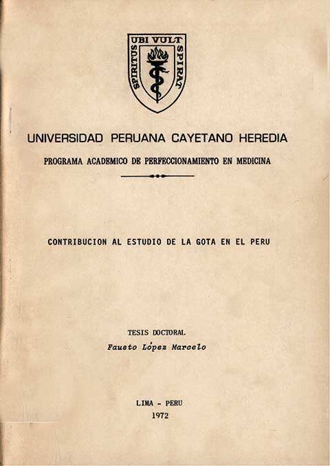 Contribucion al estudio de la gota en el Peru