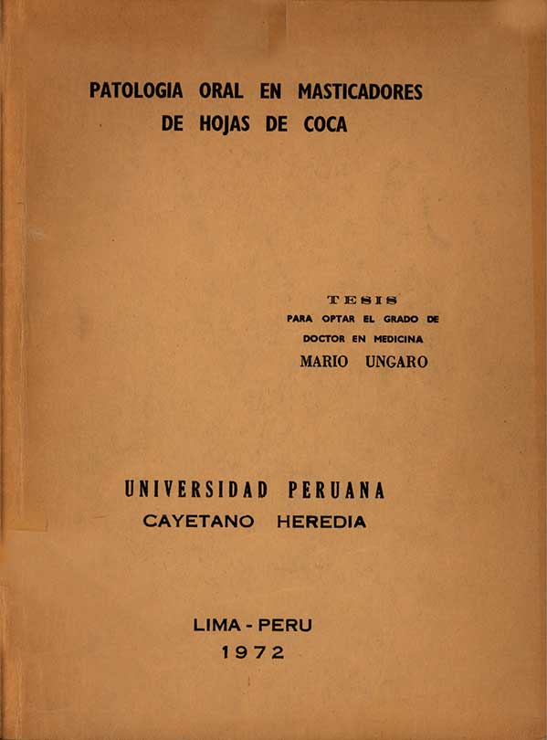 Patologia oral en masticadores de hojas de coca