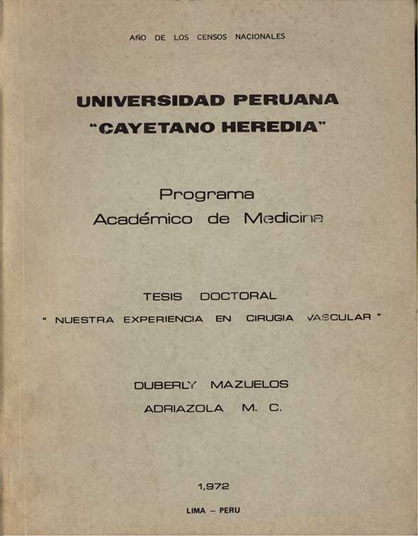 Nuestra experiencia en cirugia vascular