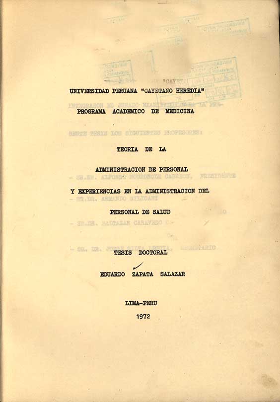 Teoria de la administracion de personal y experiencias en la administracion del personal de salud