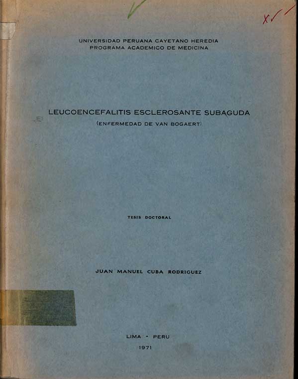 Leucoencefalitis esclerosante subaguda
