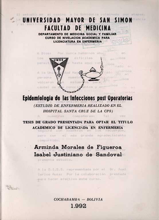 Epidimiologia de las infecciones post operatorias