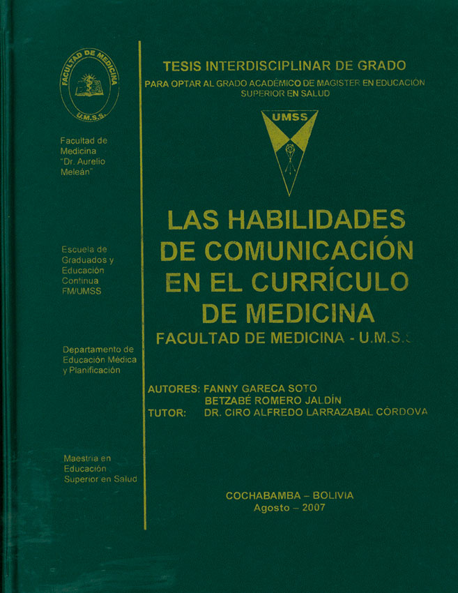 Las habilidades de comunicacion en el curriculo de Medicina
