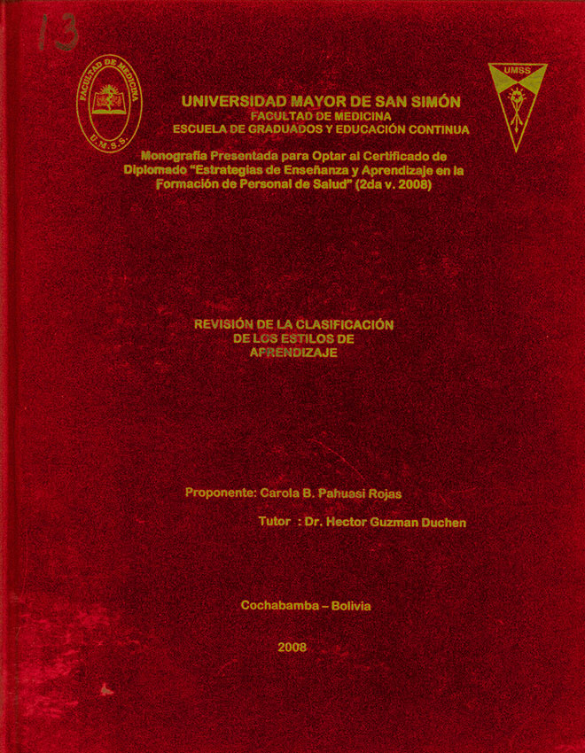 Revision de la clasificacion de los estilos de aprendizaje