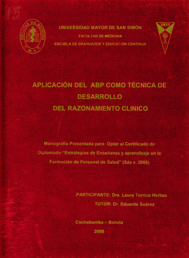 Aplicacion del ABP como tecnica de desarrollo del razonamiento clinico