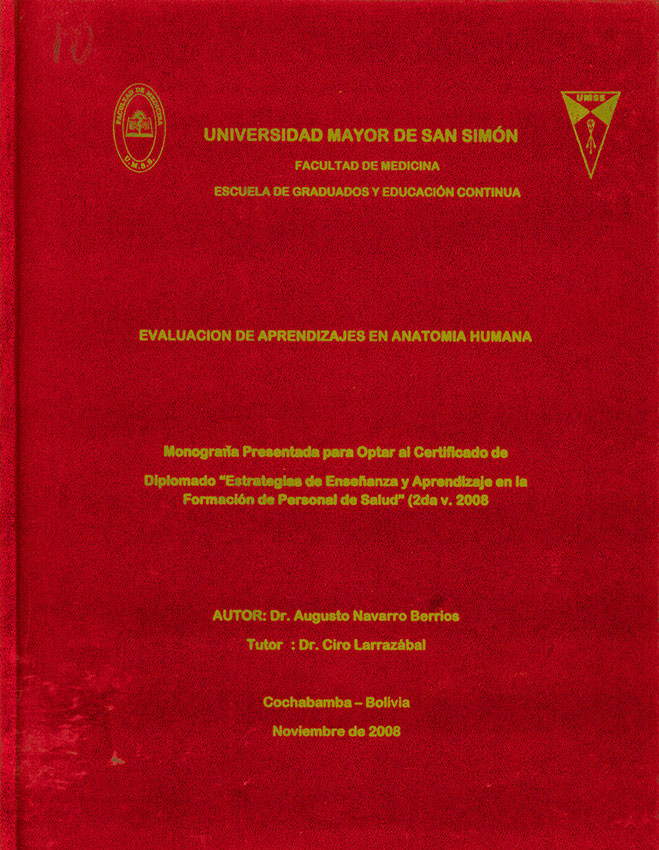 Evaluacion de aprendizaje en Anatomia Humana