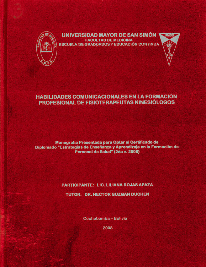 Habilidades comunicacionales en la formacion profesional de fisioterapeutas kinisiologos