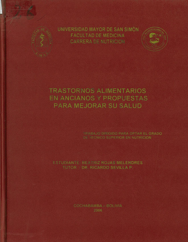 Trastornos alimentarios en ancianos y propuestas para mejorar su salud