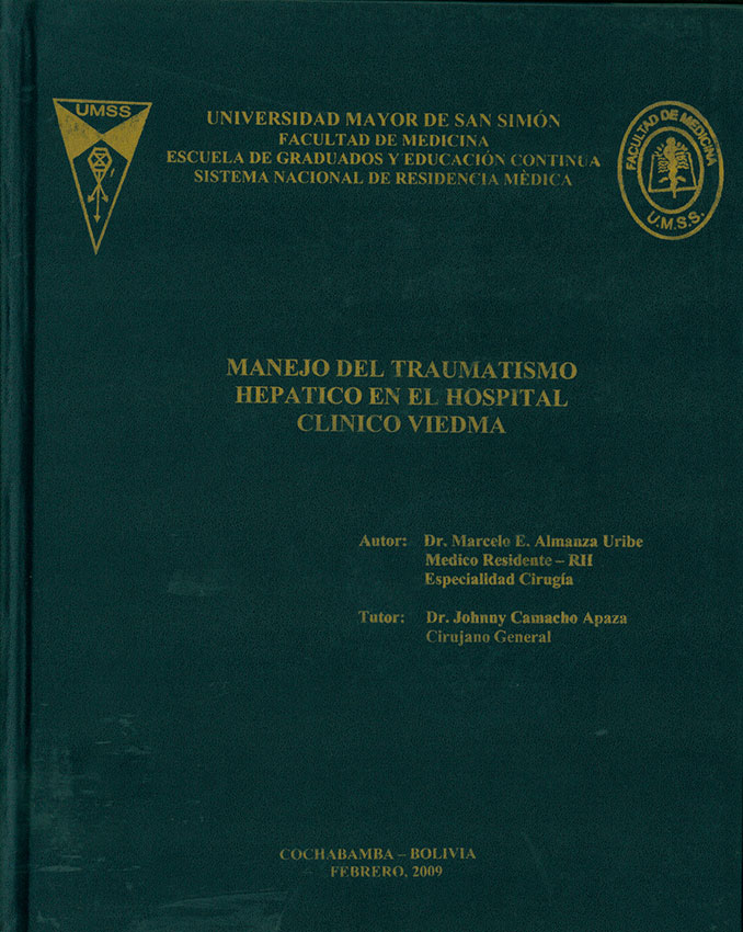 Manejo del traumatismo hepatico en el hospital clinico Viedma