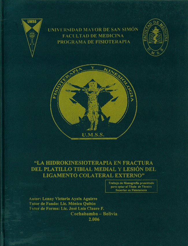 La hidrokinesioterapia en fractura del platillo tibial medial y lesion del ligamento colateral externo