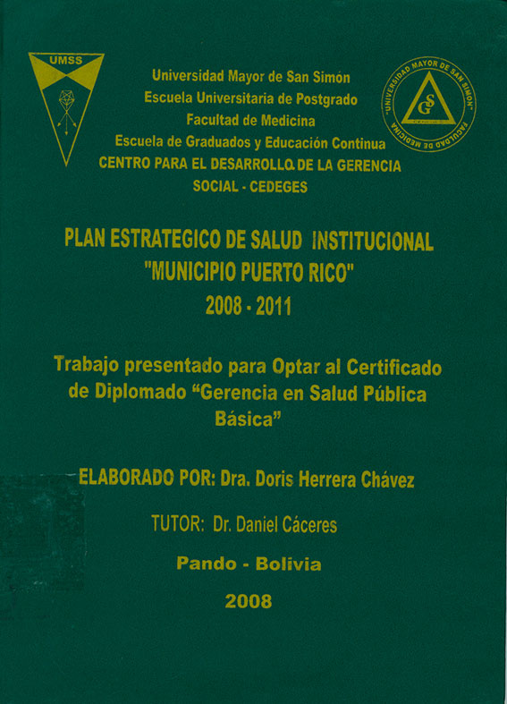 Plan estrategico de salud institucional Municipio Puerto Rico 2008-2011