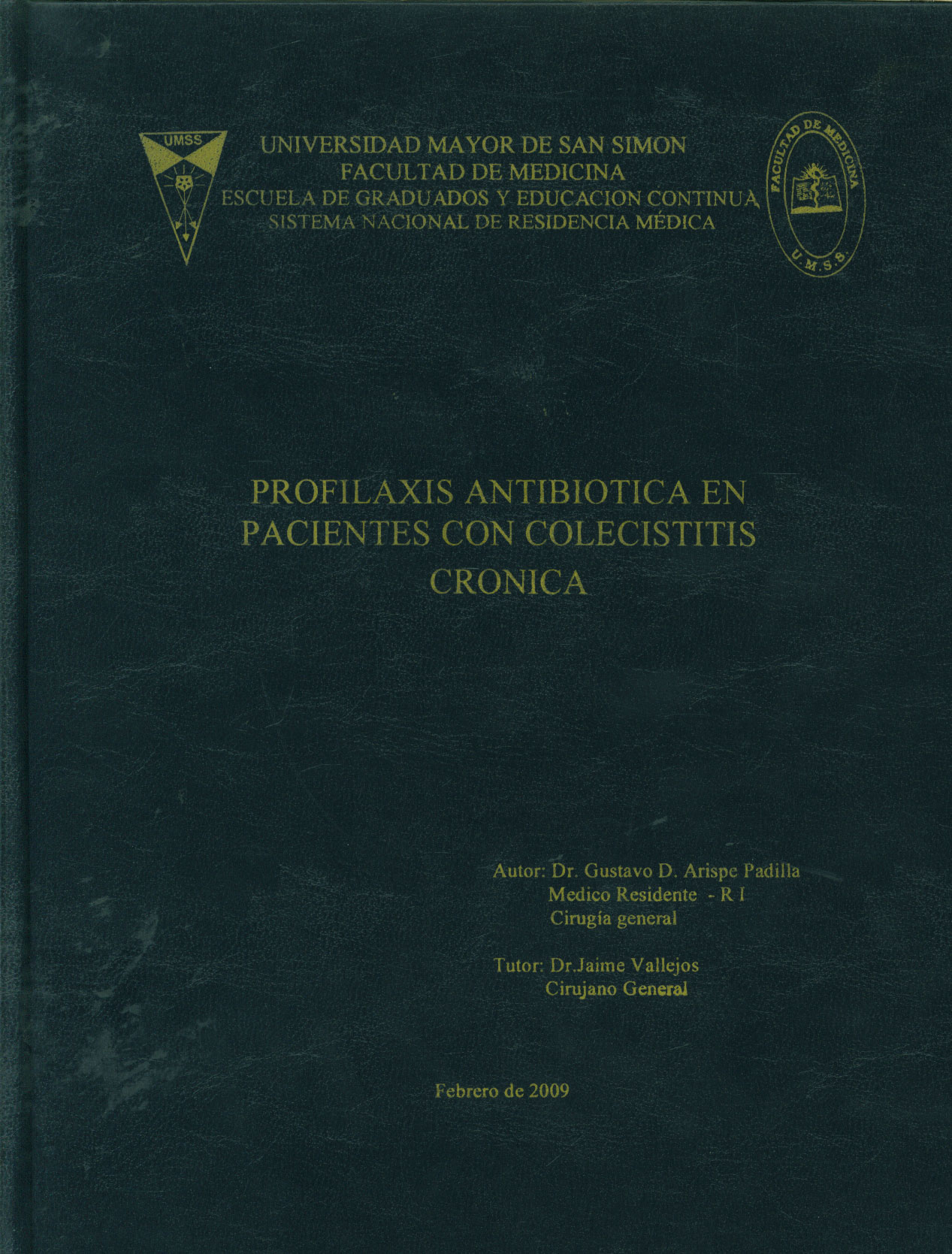 Profilaxis antibiotica en pacientes con colecistitis cronica